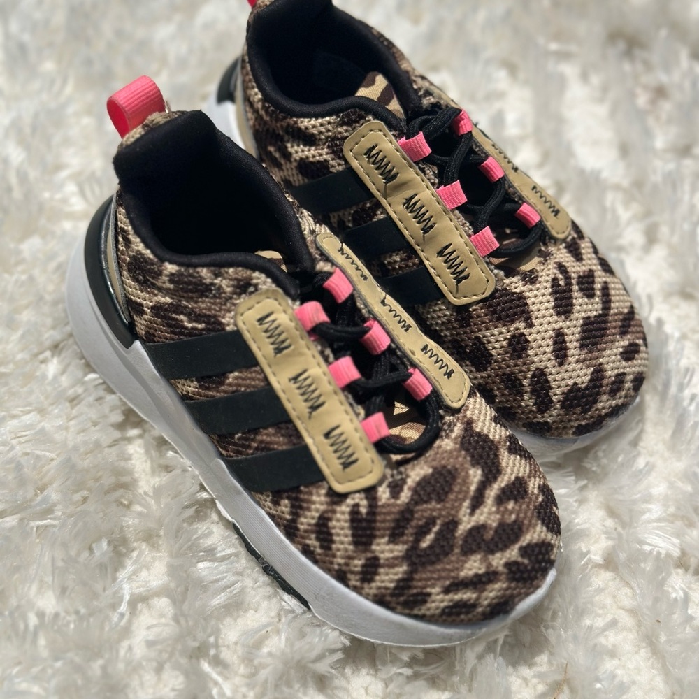 Adidas Brown and Black Leopard Print Sneakers